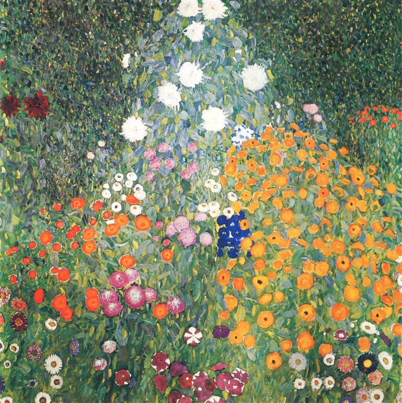 Variety in art: Flower Garden by Gustav Klimt