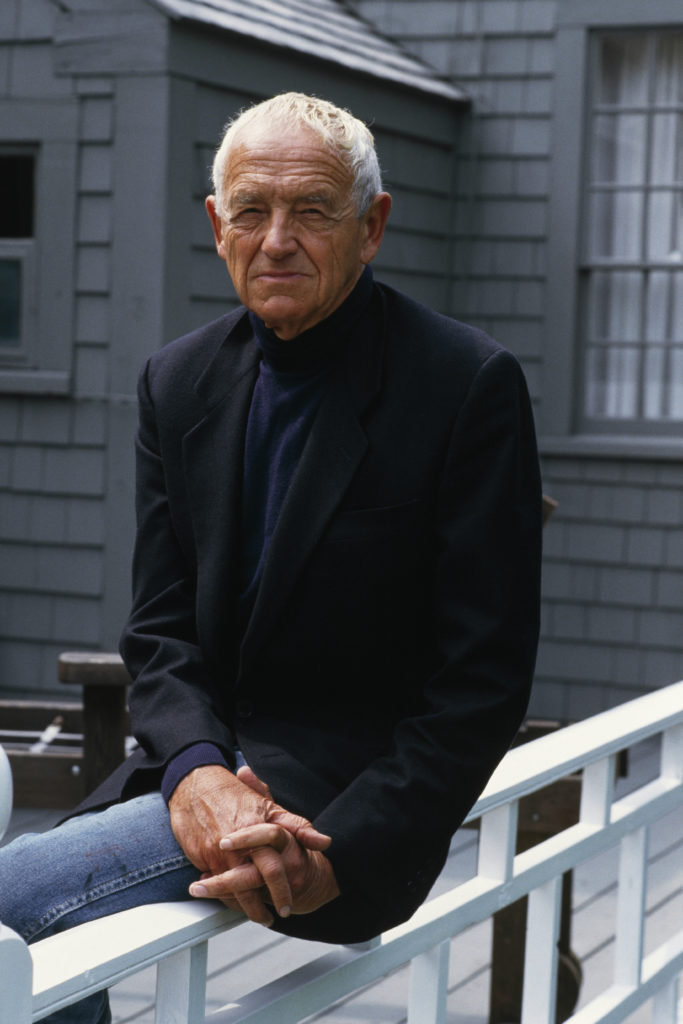 American Realist painter and Regionalist artist Andrew Wyeth in front of his home in Cushing. (Photo by Ira Wyman/Sygma via Getty Images)