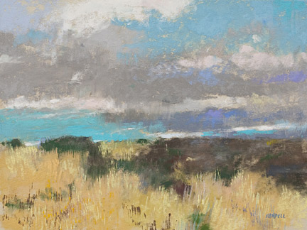 Evening-Light-at-the-Taos-C Evening Light at the Taos Crevice (pastel landscape painting by Albert Handell)