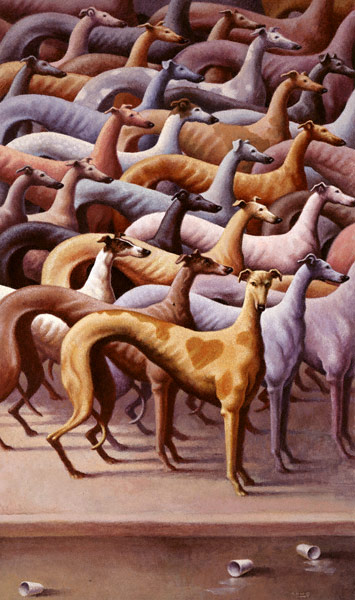 tam_oct11_long4 The Heart of the Geryhound (poster created for the Cincinnati Heart Mini-Marathon, sponsored by the Cincinnati chapter of the American Heart Association) (acrylic, 24x17), illustrated by Loren Long