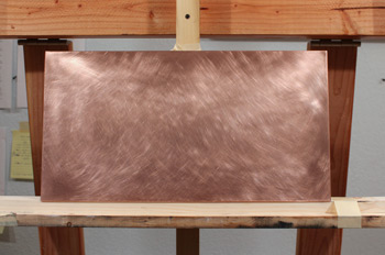 How to Paint on Copper - Sand and clean the front of the copper plate
