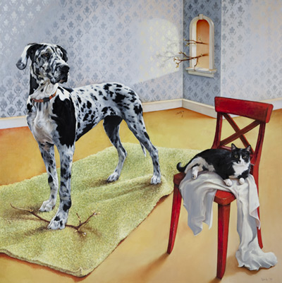 dog art, pictures of dogs, Dana Hawk art