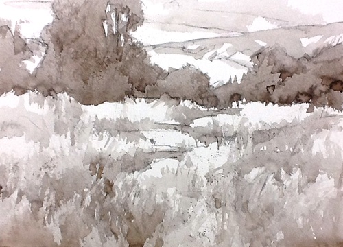 244a-050712 mixed-media underpainting part 1