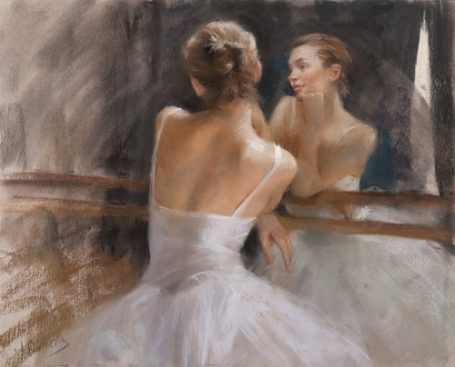 Untitled, 41 x 33 figure of a ballerina | paintings of the human form