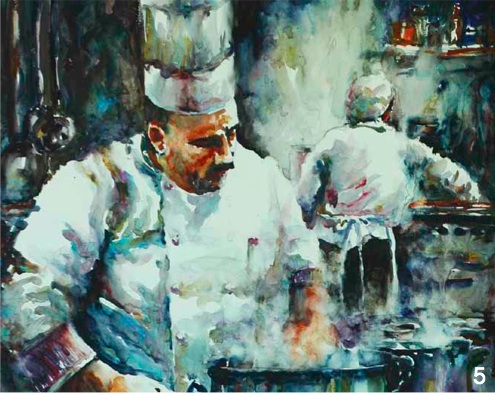 chef in watercolor | figure painting