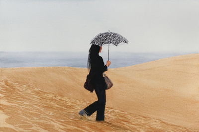 Parasol, watercolor painting by Keiko Yasuoka
