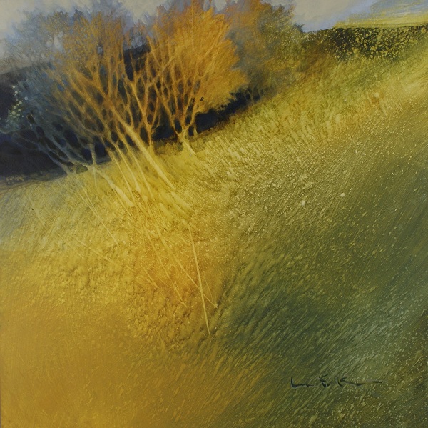 Warm Light at the Top of the Hill (acrylic, 12x12)
