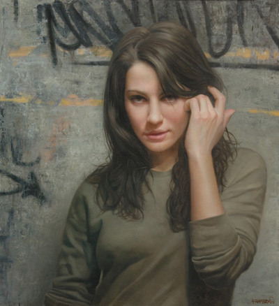 Brush Back (oil, 24x23) by David Jon Kassan