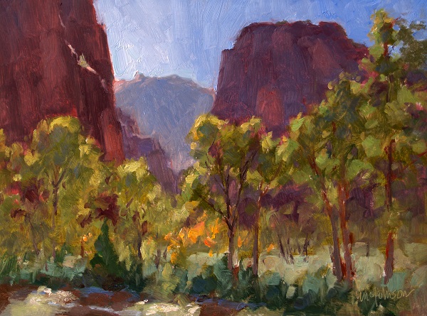 Riverdance, oil painting by Michael Chesley Johnson, Zion National Park