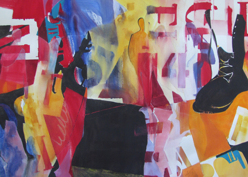 Password (watermedia on paper, 30x22) by Myra Levy | watercolor painting