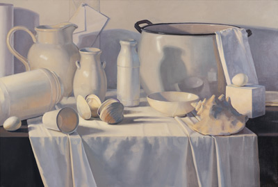 Study in White (oil, 24x36) by Eileen Eder