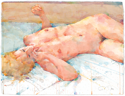 Blue Solitude | watercolor figure painting