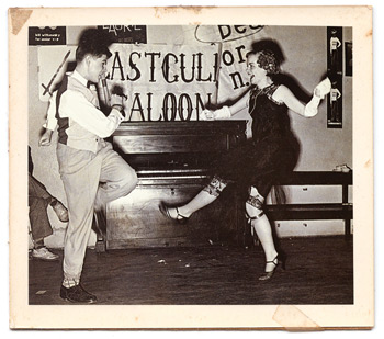 Tomie dePaola and a dancing partner perform the Charleston at Pratt.