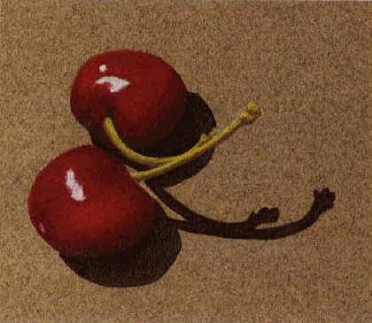 colored pencil and acrylic cherries 3