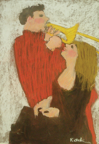 A Fine Red, version 1 | pastel painting