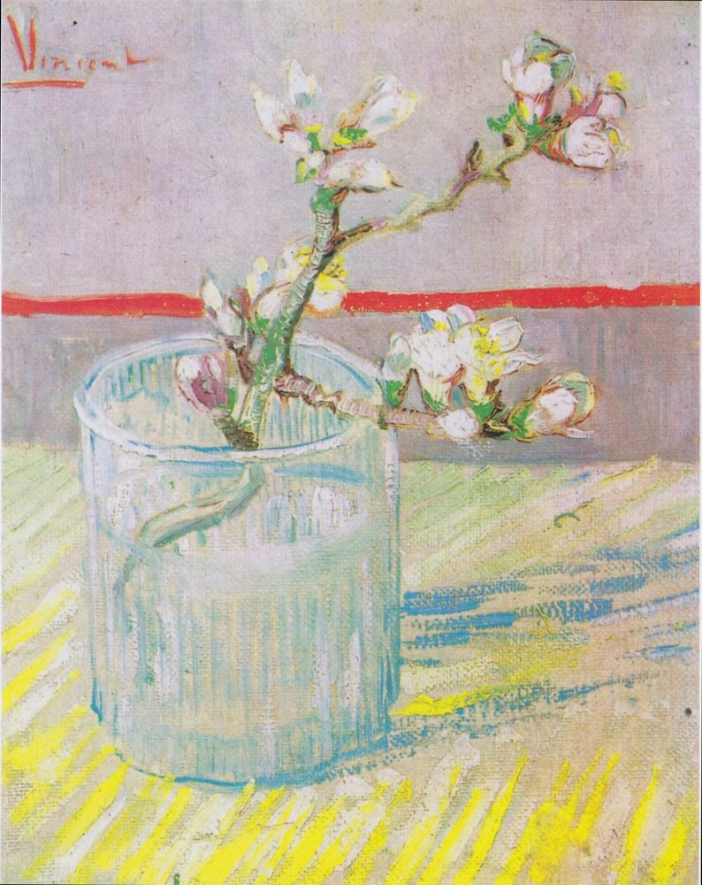 Blossoming Almond Branch in a Glass by Vincent Van Gogh, 1888