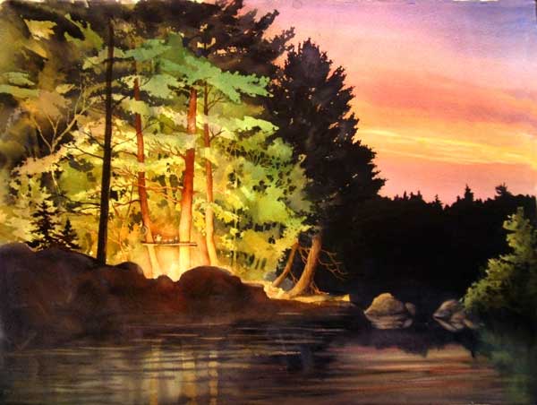 Coffee Time II, landscape painting by Gordon MacKenzie