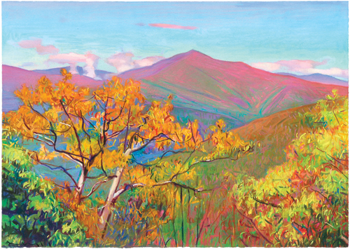 View of Mt. Pisgah, South of Asheville (pastel, 18½x26½) by Charles Basham | landscape painting
