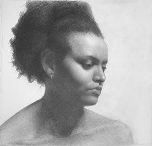 Taquia by Gregory Mortenson, graphite portrait drawing on paper, 11 x 14, 2007.
