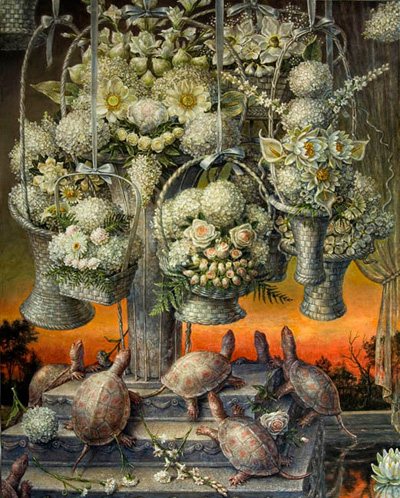 Still Life Variation, Phlegmatic by Thomas Woodruff, 2009-10, acrylic on linen, 60 x 40.