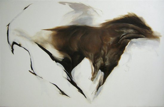 Equus 1 by Aaron Yamada-Hanff, oil on canvas, 66 x 104, 2011