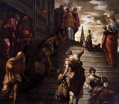 The Presentation of the Virgin by Tintoretto, oil on canvas, 1553-56.