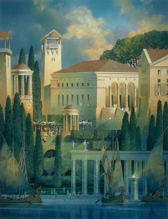 Gil Gorski recreates ancient buildings in his fine-art paintings.
