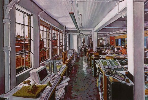 Color wheel: Fred Schwartz, New York Architect by Mel Leipzig, acrylic on canvas, 36 x 52. Images courtesy Gallery Henoch, New York, New York.