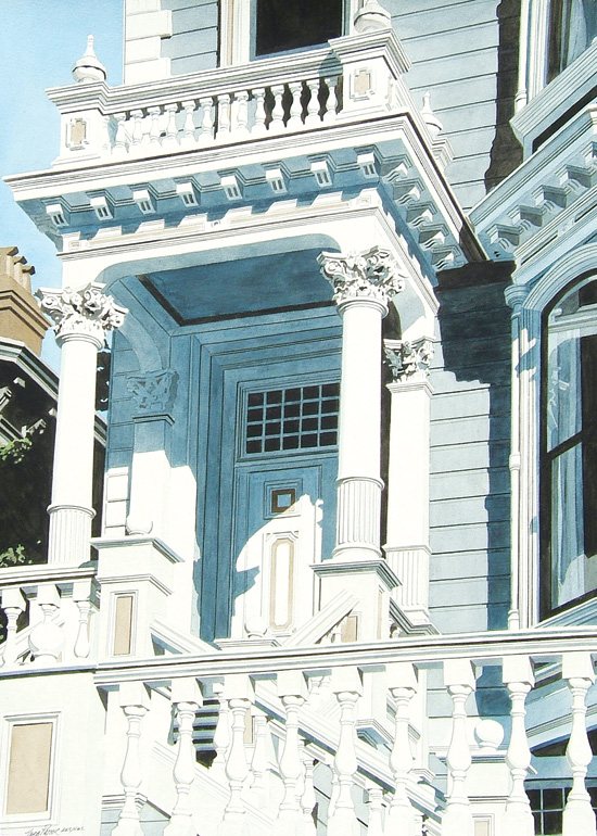 Both Gorski (his work, top) and Rather (his painting, bottom) use their abilities to render architecture in very unique ways.