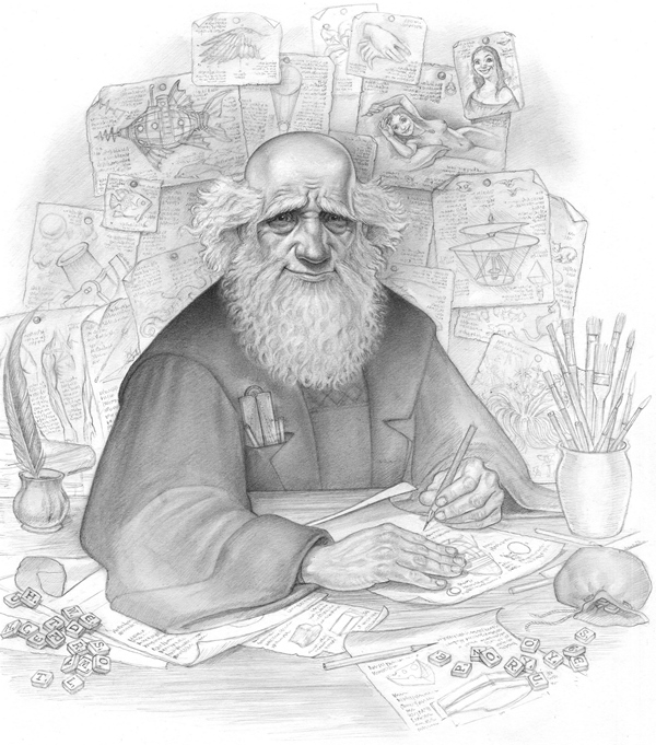 paul kidby fantasy drawing - Leonard of Quirm
