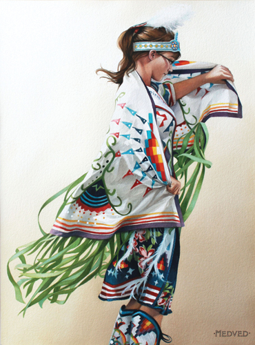 Spirit of the Buffalo (watercolor on paper, 30x22) by Jenny Medved | up-and-coming artists