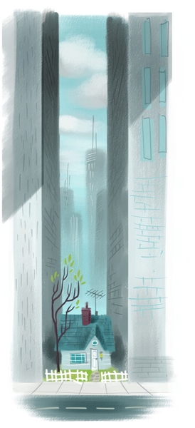 Don Shank, Carls House, "Up," 2009. Digital painting.