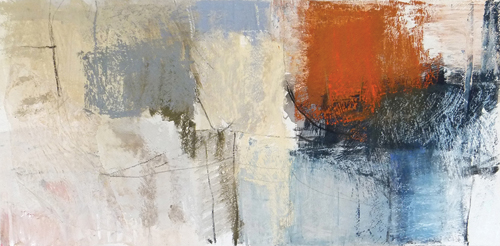 Abstract With Red (pastel, 8x16) by Joanne Last | abstract pastel