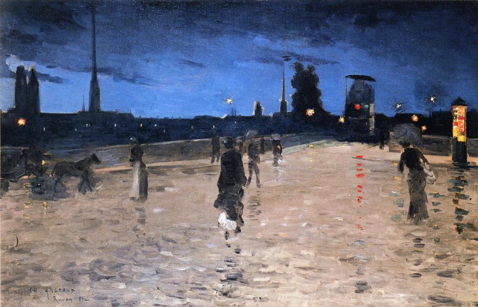 Le Pont de Pierre, Rouen by Charles Angrand, oil on canvas, 1881.