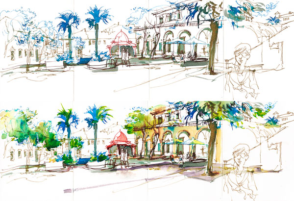 Urban sketching demo | Marc Taro Holmes, ArtistsNetwork.com