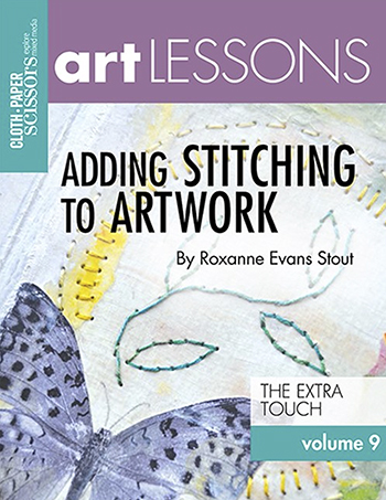 Handmade book in a collage by Roxanne Evans Stout from Art Lessons Volume 8