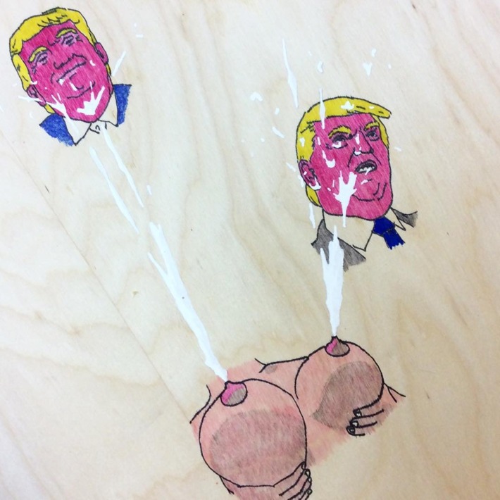 Political art: Rob Pruitt drawing