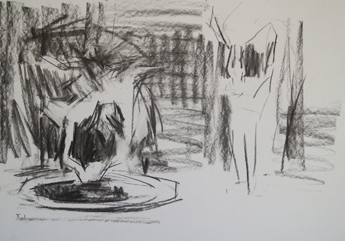 charcoal_cat_charcoalstudy_latefordinner_yaelmaimon | artistsnetwork.com