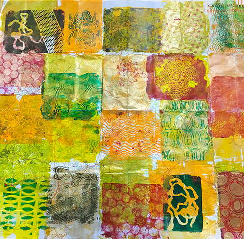 Monoprinted handmade gift wrap