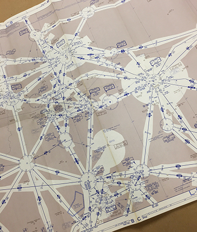Flight map base for mono printing
