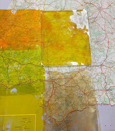 Monoprinting on maps