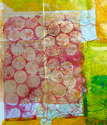 Monoprinting with bubble wrap