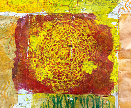 Monoprinting with a doily