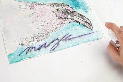 Water-soluble crayon word by Gina Rossi Armfield