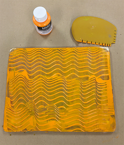 Monoprinting patterns using a Catalyst wedge