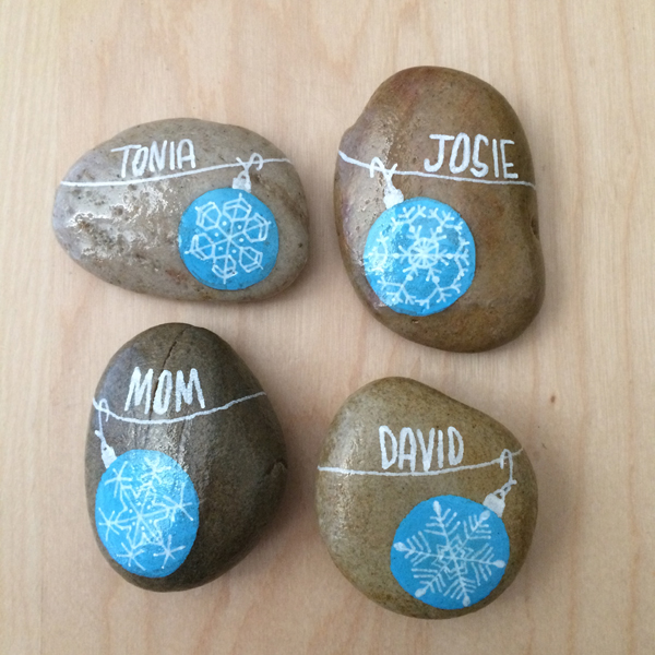 painted rock place cards
