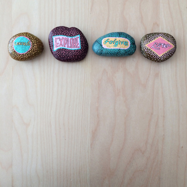 painted word rocks