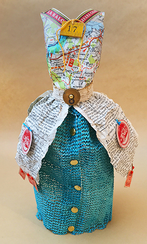 Recycled mixed-media dress