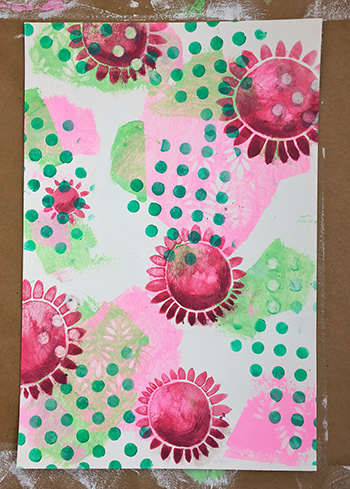 More layering stencils with polka dots