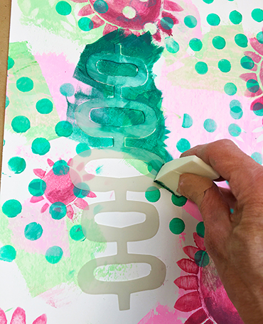 Layering stencils using a mask